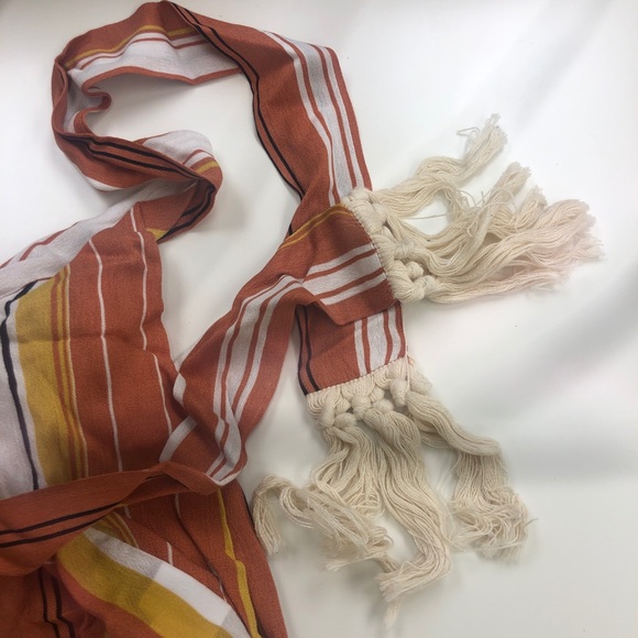 🌸 NEW 🌸 Front tie orange striped pants, boho - Picture 5 of 5